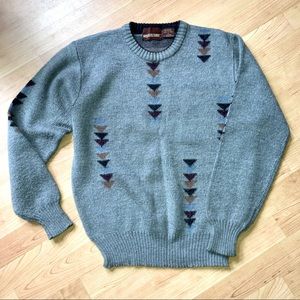 Vintage Mohair Blend Knitted Grandpa Sweater - Men’s Large